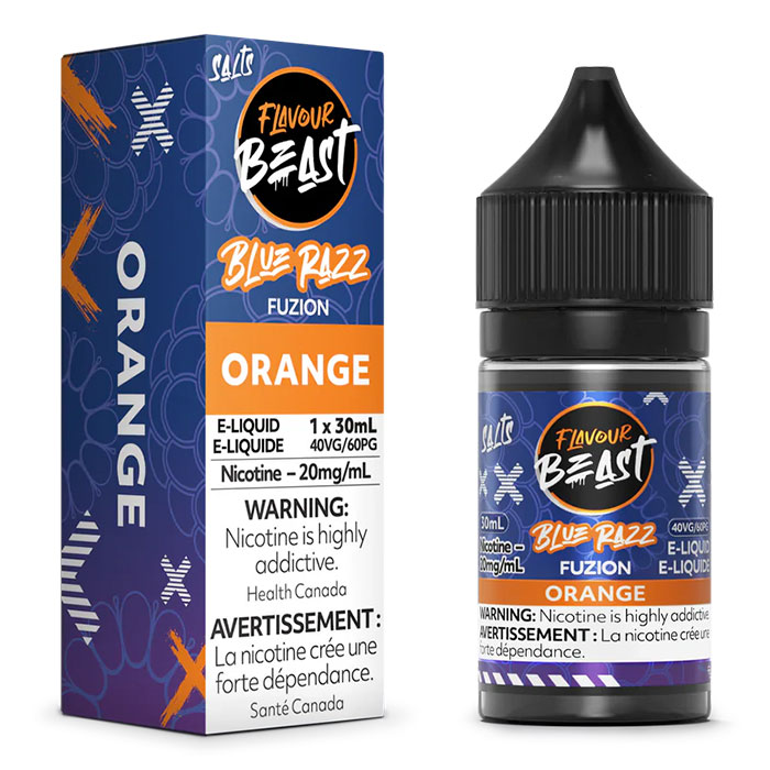 Orange 20mg-mL Flavour Beast 30mL Blue Razz Fuzion' Series E-Juice