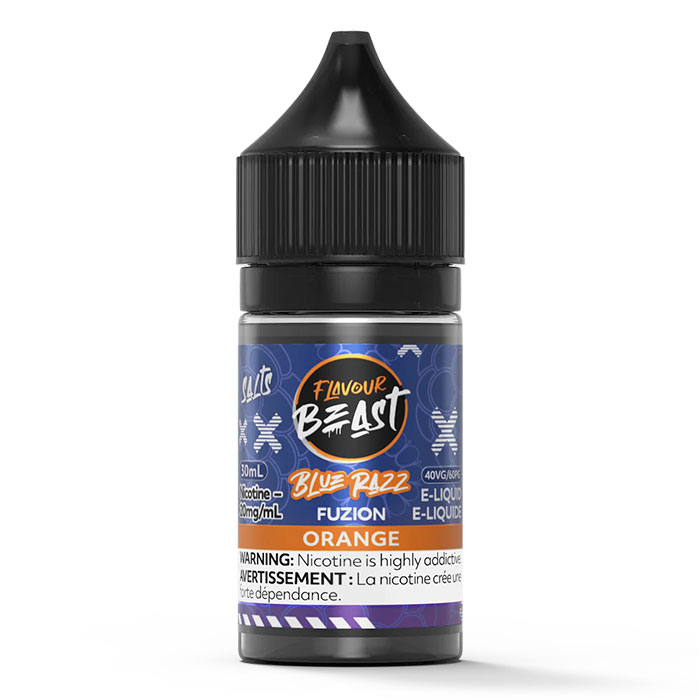 Orange 20mg-mL Flavour Beast 30mL Blue Razz Fuzion' Series E-Juice