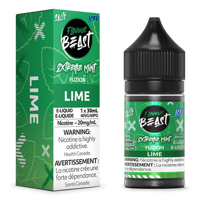 Lime 20mg-mL Flavour Beast 30mL Extreme Mint Fuzion' Series E-Juice