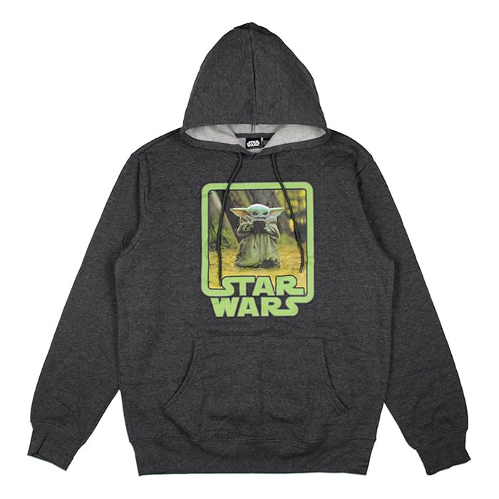 Unisex Grey Star Wars Grogu Graphic Hoodie