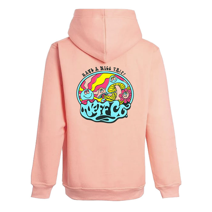 Women's Pink Neff Co. Have a Nice Trip Back Pattern Hoodie