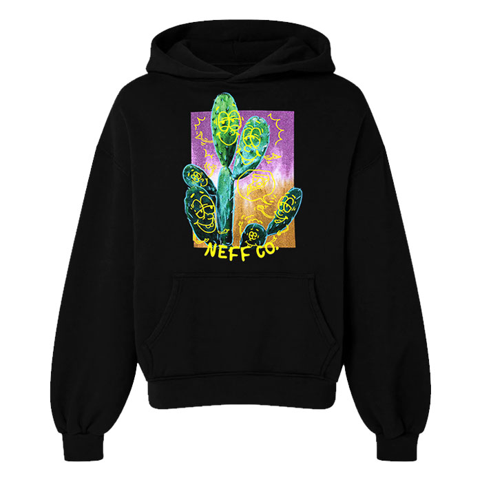 Unisex Black Neff Co. Perky Cactus Plant Hoodie