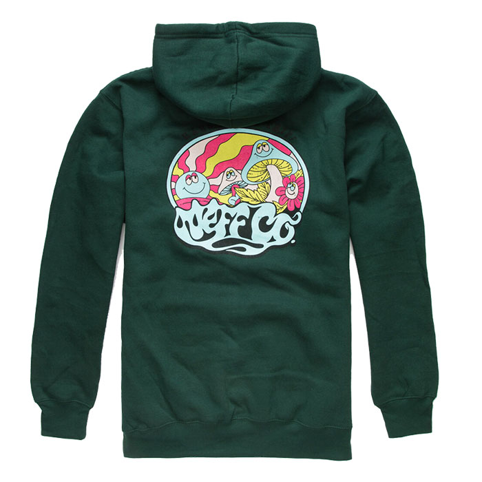 Unisex Green Neff Bold Back Pattern Hoodie