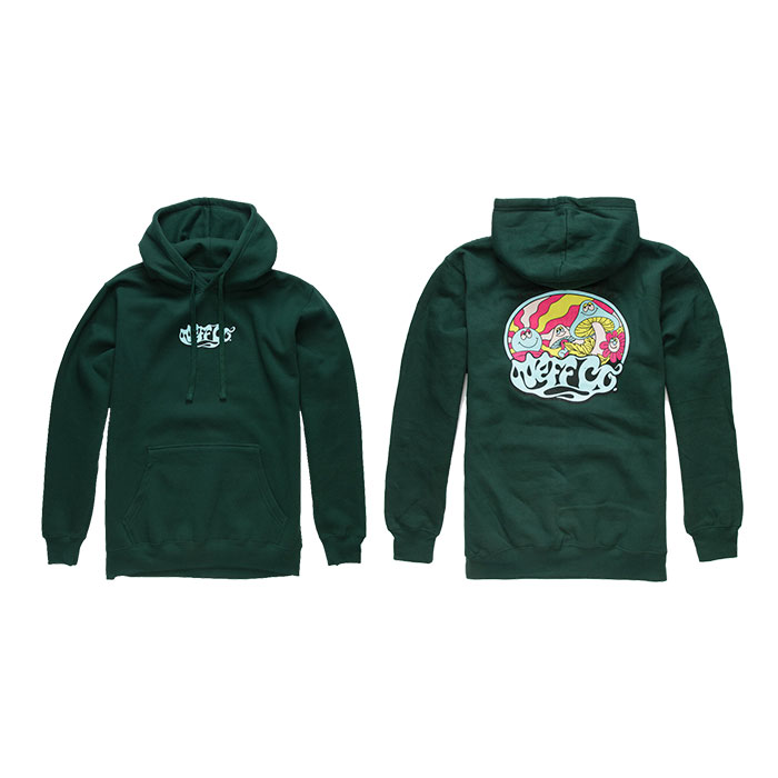 Unisex Green Neff Bold Back Pattern Hoodie