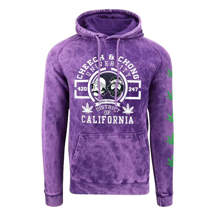 Unisex Purple Cheech & Chong University District of Calgary Printed Hoodie