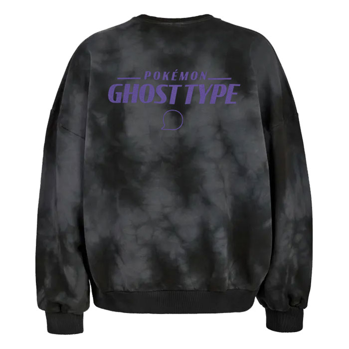 Unisex Grey Tie & Dye Gastly with Gengar Fun Pokémon Premium Hoodie