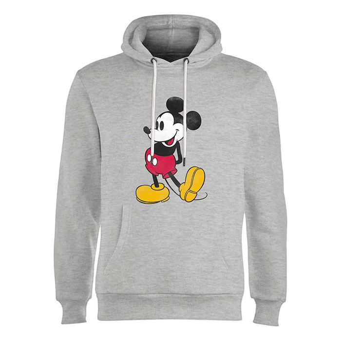 Unisex Grey Mickey Mouseketeer Graphic Print Hoodie