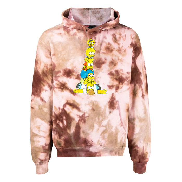 Unisex Coral Brown Tie & Dye The Simp Sons Squad Statement Hoodie