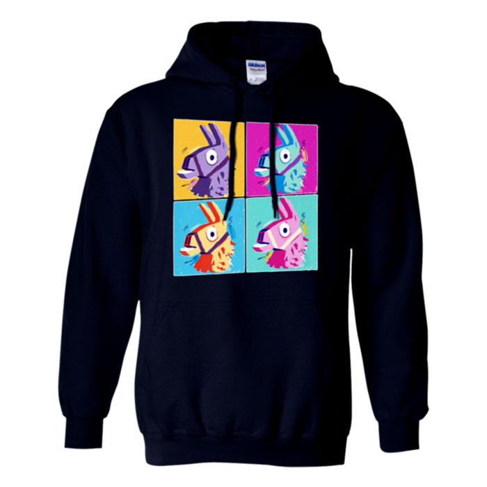 Unisex Black Fortnite Loot Llama Canva Premium Hoodie