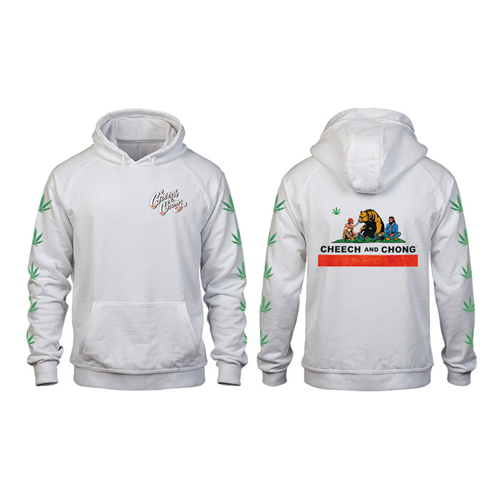 Unisex White Cheech and Chong Classic Hoodie