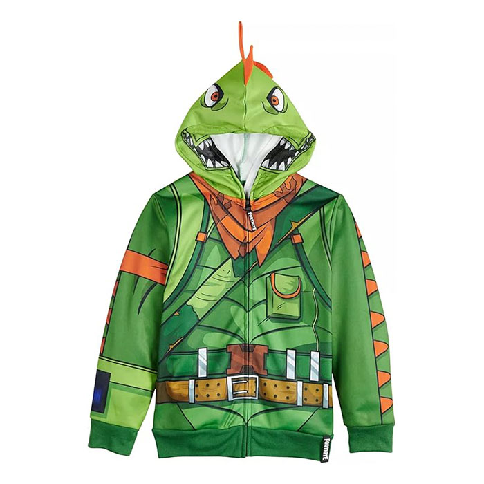 Fortnite Green Dyno Mask Zipper Hoodie