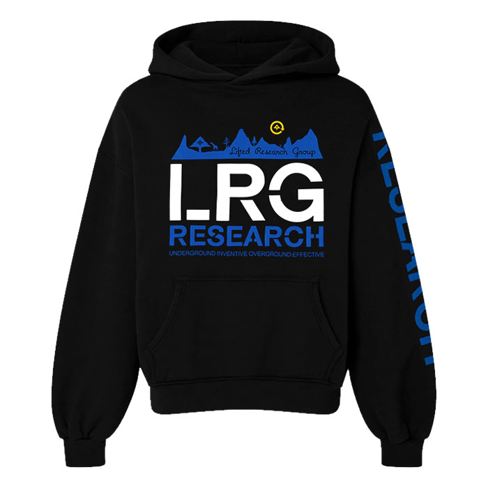 Unisex Black LRG Blue Research Underground Inventive & Effective Hoodie  