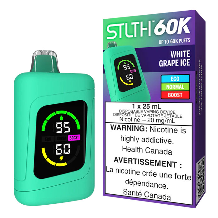 (Stamped) White Grape Ice Stlth 60000 Puffs Disposable Vape Ct 4