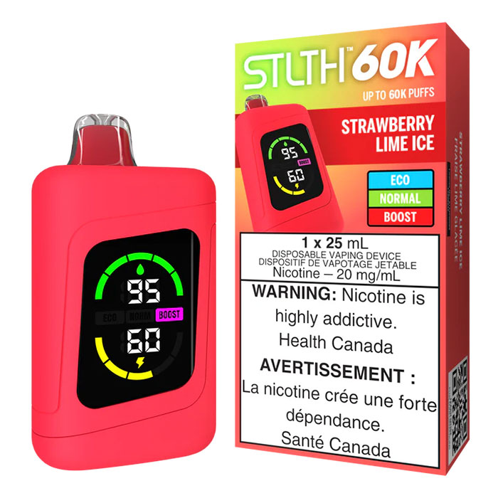 (Stamped) Strawberry Lime Ice Stlth 60000 Puffs Disposable Vape Ct 4