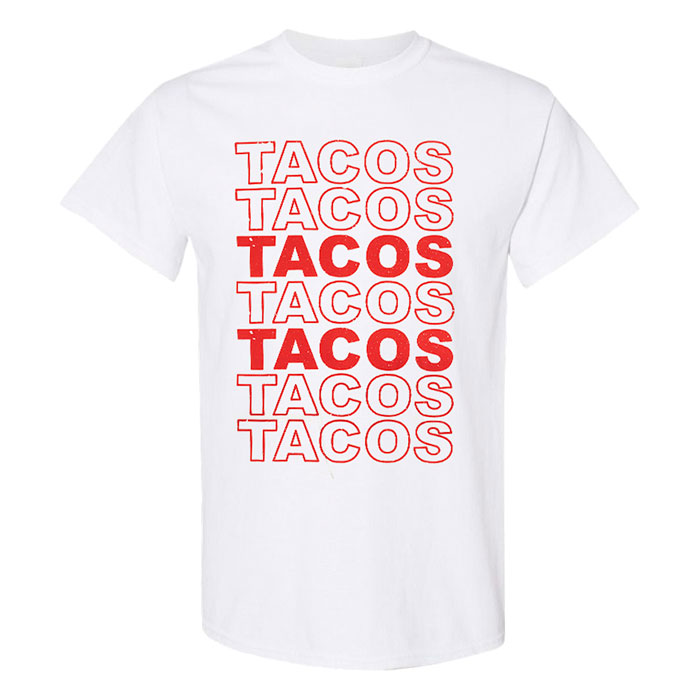 Unisex White Taco Enthusiast Graphic T-Shirt 