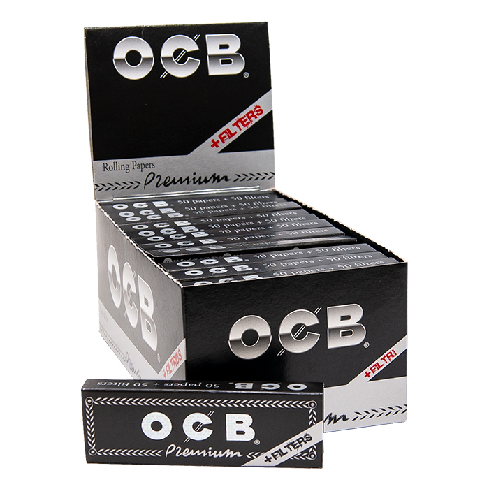 OCB Premium Black Rolling Papers 1 1-4 and Filters