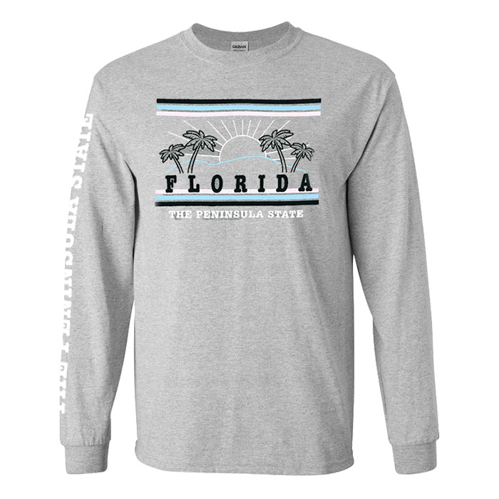 Unisex Full Sleeve Florida the Peninsula State Graphic T-Shirt