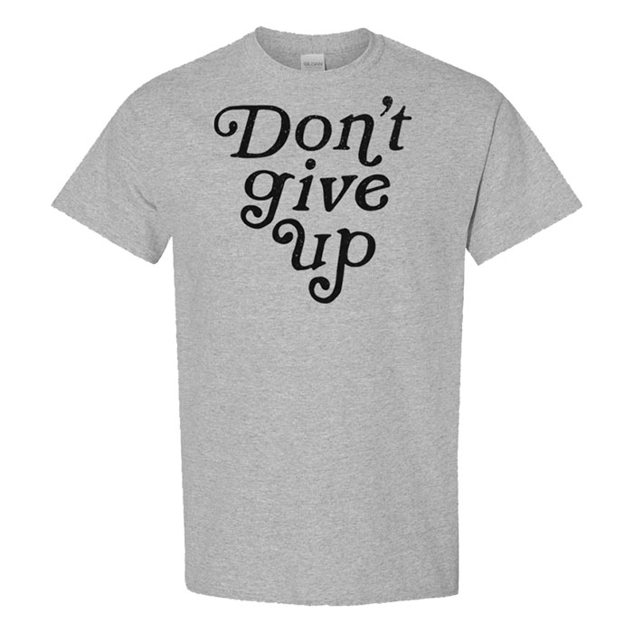 Unisex Grey Don't Give Up by Mad Engine Graphic T-Shirt