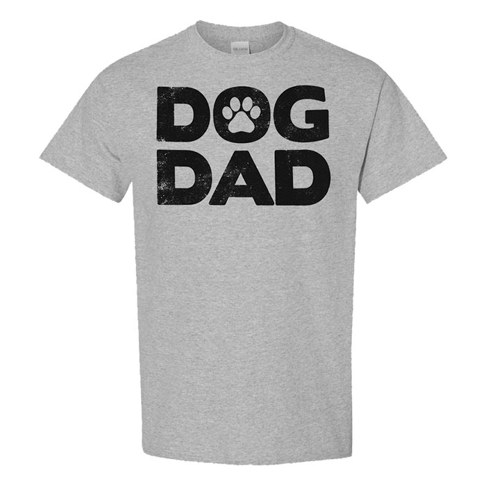 Unisex Grey Dog Dad Plain Graphic T-Shirt