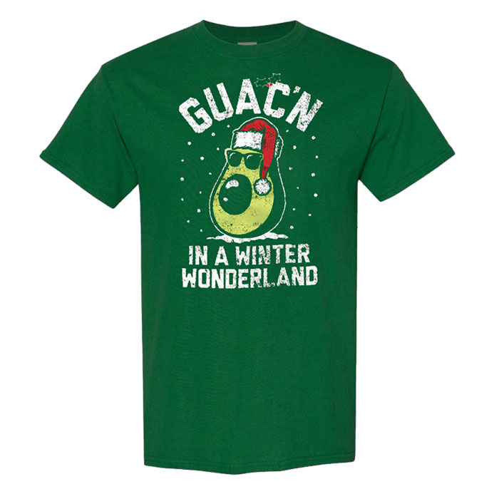 Unisex Green Guac'N In a Winter Wonderland Mad Engine Graphic T-shirt