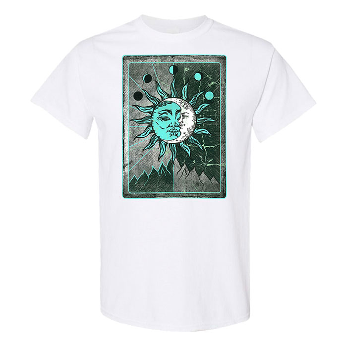 Unisex White-Blue Day and Night Synergy Graphic T-shirt 