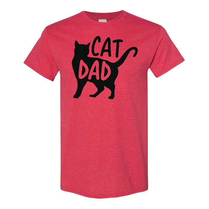 Men's Red Cat Dad Mad Engine Graphic T-shirt