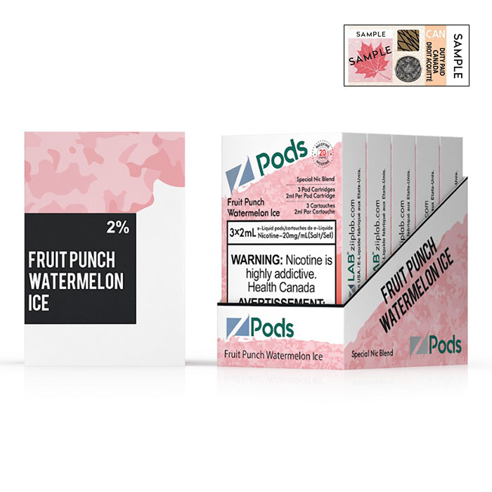 (Stamped) Z Pods Fruit Punch Watermelon Ice Special Edition Ct 5