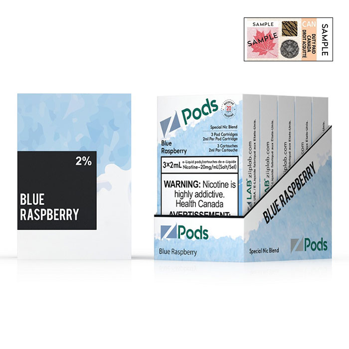 (Stamped) Z Pods Blue Raspberry Peach Special Edition Ct 5