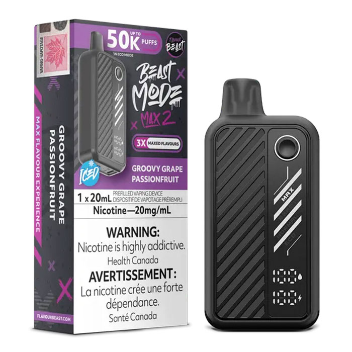 (Stamped)Groovy Grave Passion Fruit Flavour Beast Mode Max2 50000 Puffs Disposable Vape Ct 5