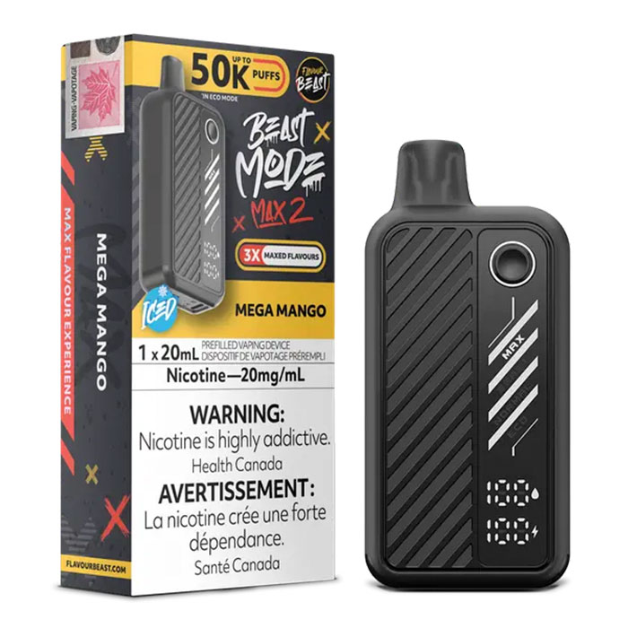 (Stamped)Mega Mango Flavour Beast Mode Max2 50000 Puffs Disposable Vape Ct 5