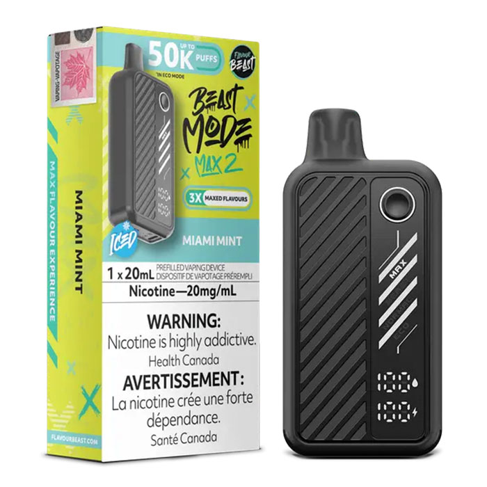 (Stamped)Miami Mint Flavour Beast Mode Max2 50000 Puffs Disposable Vape Ct 5