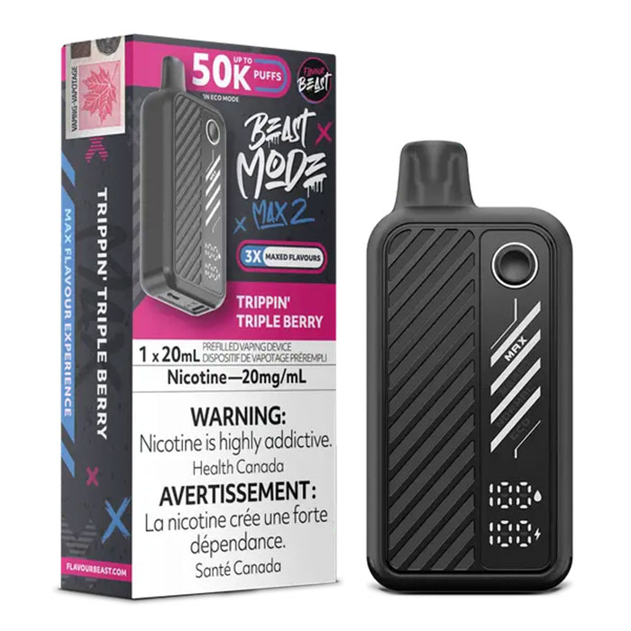 (Stamped)Trippin Triple Berry Flavour Beast Mode Max2 50000 Puffs Disposable Vape Ct 5