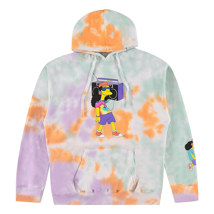 Unisex Tie & Dye the Simpsons on Stereo Hoodie