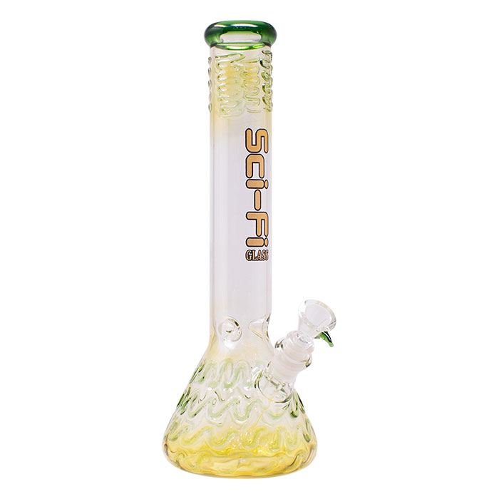 Green Waves of Zigs Sci Fi 14 Inches Glass Bong Green Waves of Zigs Sci Fi 14 Inches Glass Bong