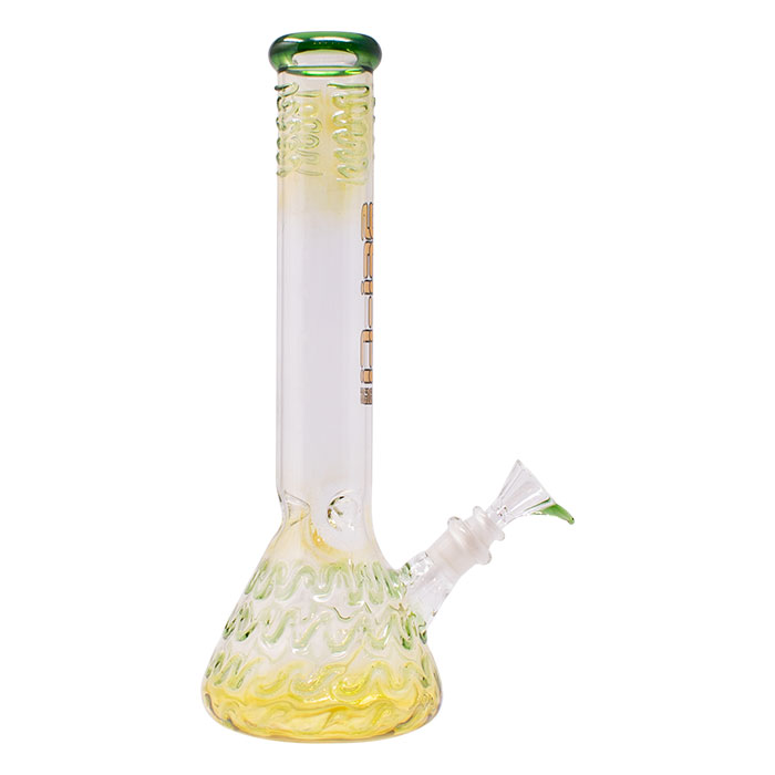 Green Waves of Zigs Sci Fi 14 Inches Glass Bong