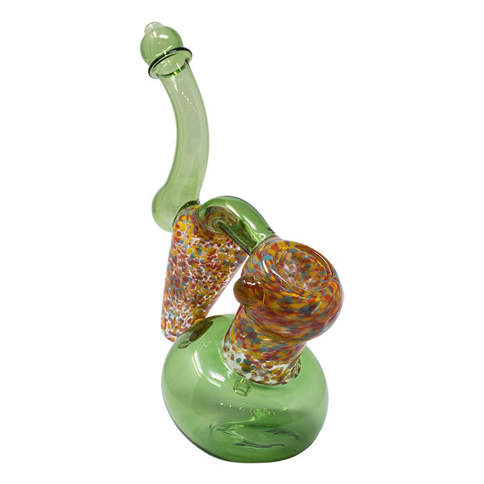Mint Green Double Chamber Glass Bubbler