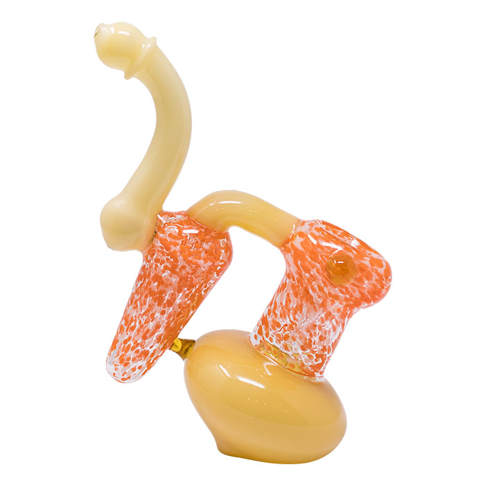 Yellow Double Chamber Glass Bubbler Yellow Double Chamber Glass Bubbler