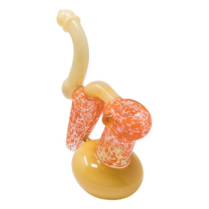 Yellow Double Chamber Glass Bubbler