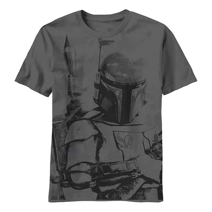 Unisex Grey Star Wars Boba Fett Graphic T-Shirt