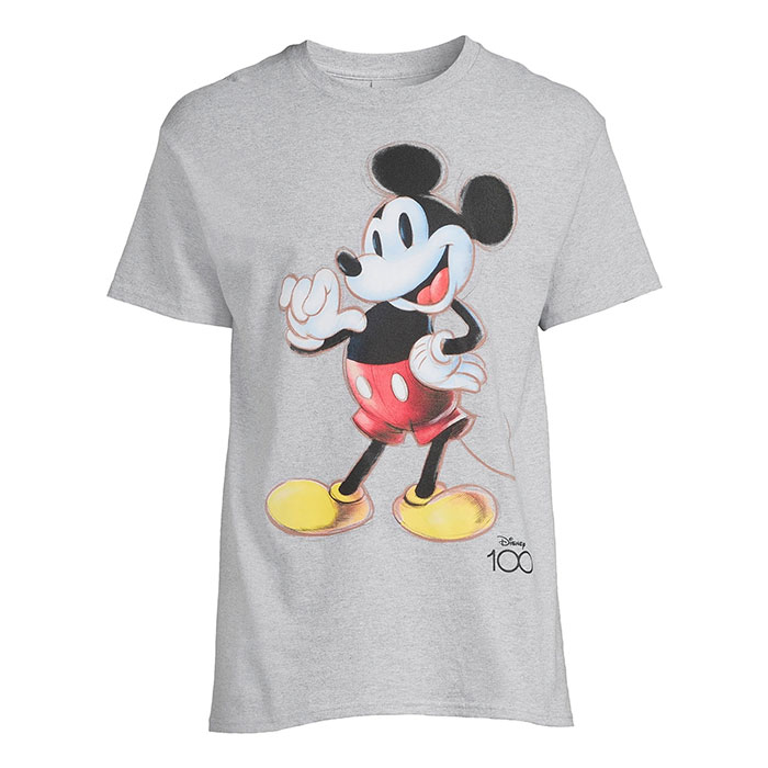 Unisex Grey Disney Micky Mouse Sketch Premium Graphic T-Shirt