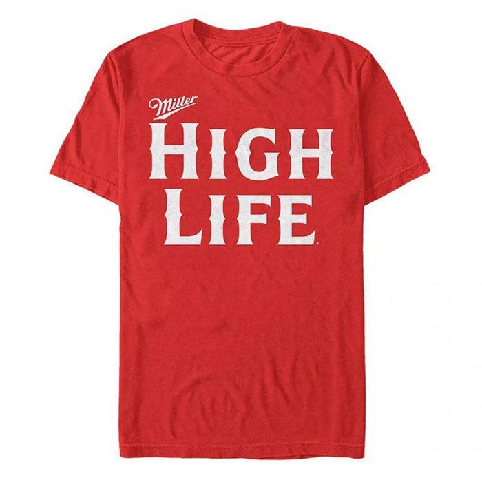 Unisex Red Miller High Life Graphic T-Shirt