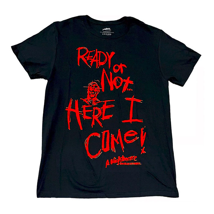 Unisex Black Ready or Not Here I Come-Nightmare on Elm Street Graphic T-Shirt