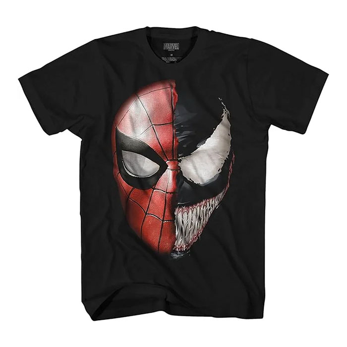 Unisex Black Venom Spider Face Graphic T-Shirt