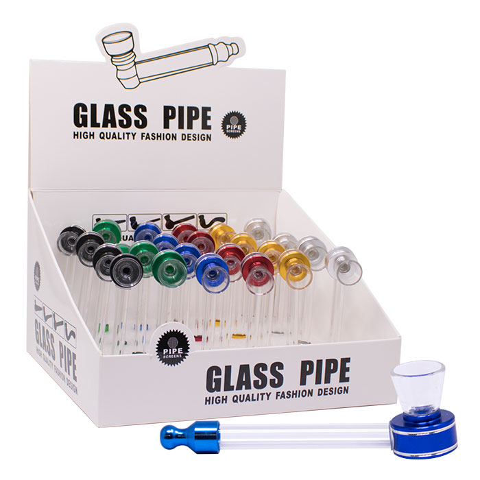 Assorted Hue Glass Metallic Tobacco 4 Inches Premium Pipe