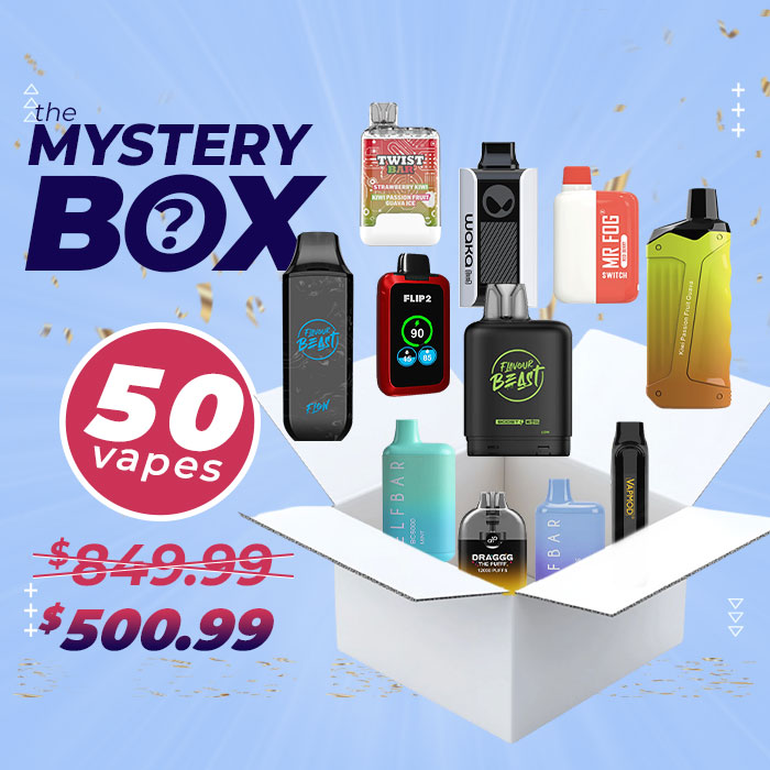 Mystery Box Of 50 Disposable Vape Sticks – Surprise Flavors, Big Savings