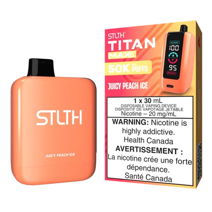 (Stamped) Juicy Peach Ice Stlth Titan 50000 Puffs Disposable Vape Ct 4