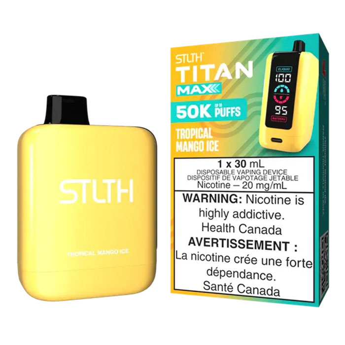 (Stamped) Tropical Mango Ice Stlth Titan 50000 Puffs Disposable Vape Ct 4 (Stamped) Tropical Mango Ice Stlth Titan 50000 Puffs Disposable Vape Ct 4