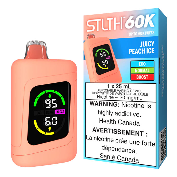 (Stamped) Juicy Peach Ice Stlth 60000 Puffs Disposable Vape Ct 4 (Stamped) Juicy Peach Ice Stlth 60000 Puffs Disposable Vape Ct 4