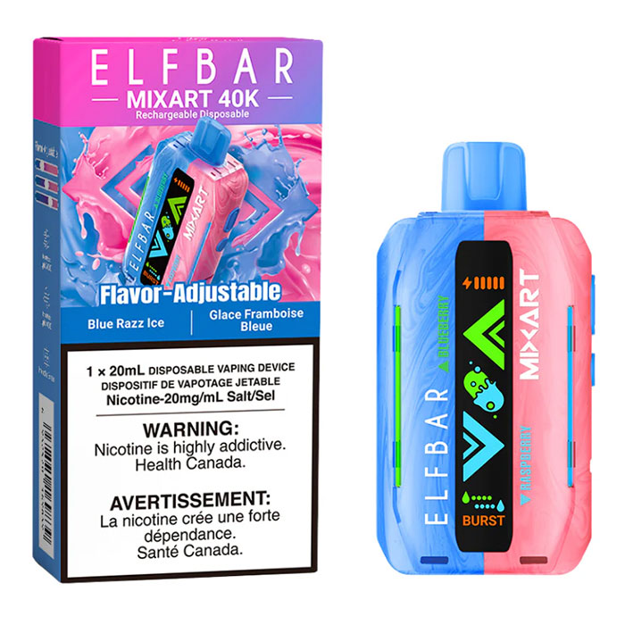 (Stamped) Blue Razz Ice Elfbar MixArt 40000 Puffs Disposable Vape Ct-5 (Stamped) Blue Razz Ice Elfbar MixArt 40000 Puffs Disposable Vape Ct-5