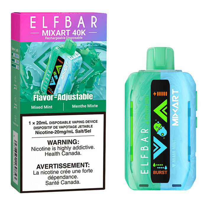 (Stamped) Mixed Mint Elfbar MixArt 40000 Puffs Disposable Vape Ct-5 (Stamped) Mixed Mint Elfbar MixArt 40000 Puffs Disposable Vape Ct-5